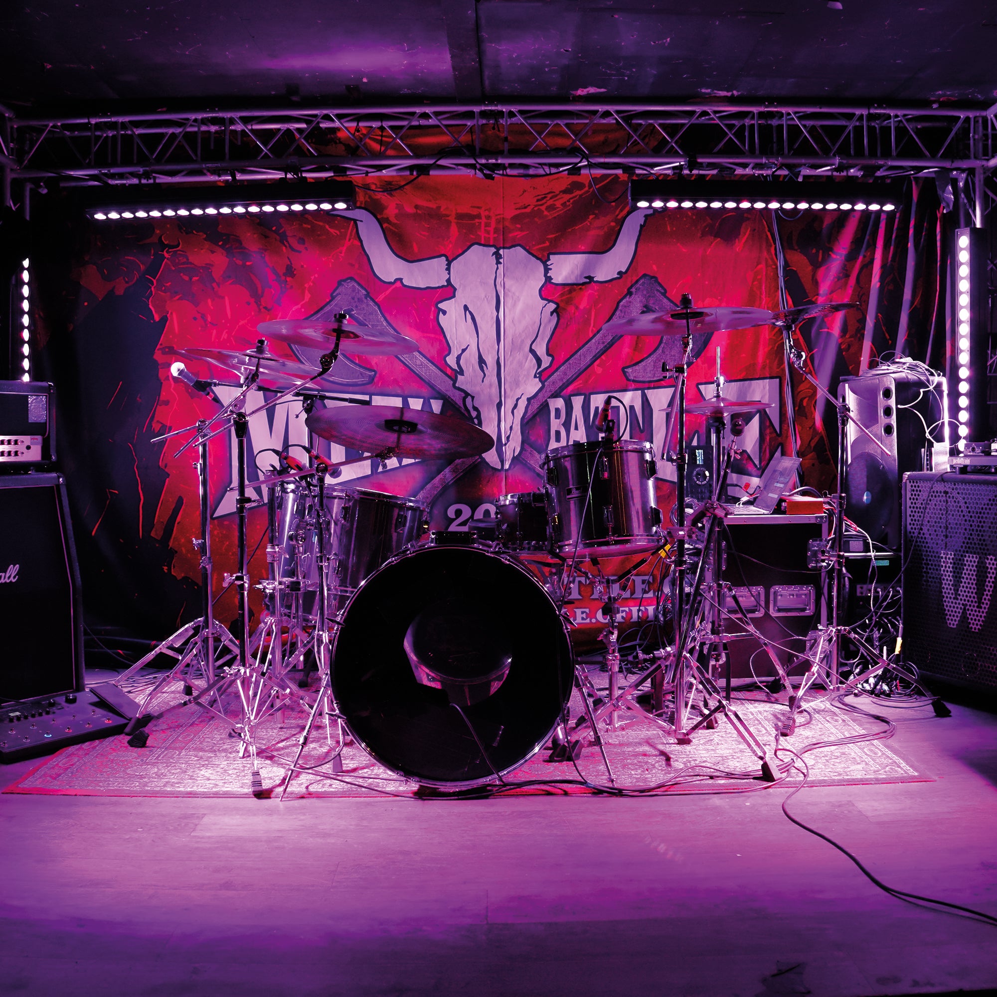 band backdrop med tryck